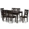 Baxton Studio Zamira Modern and Contemporary Transitional Dark Brown Finished Wood 7-Piece Dining Set 177-11377-10519-Zoro - alternate 2